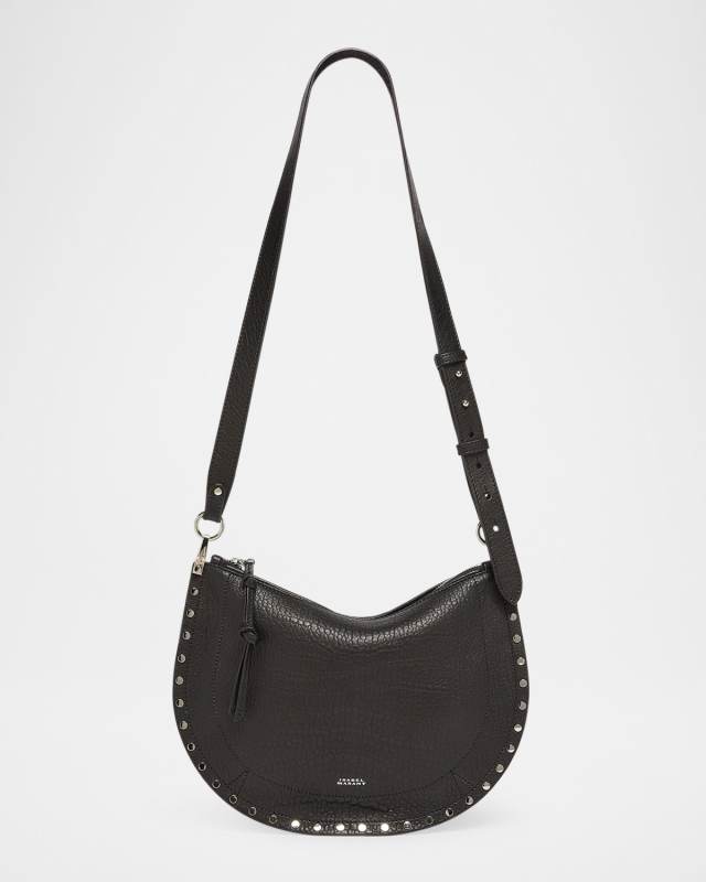Oskan Studded Leather Crescent Shoulder Bag